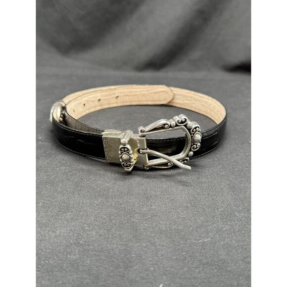 Brighton Accessories - Vintage Reversible Southwestern Black Tan Silver Buckle Belt Brighton 36” Sz M